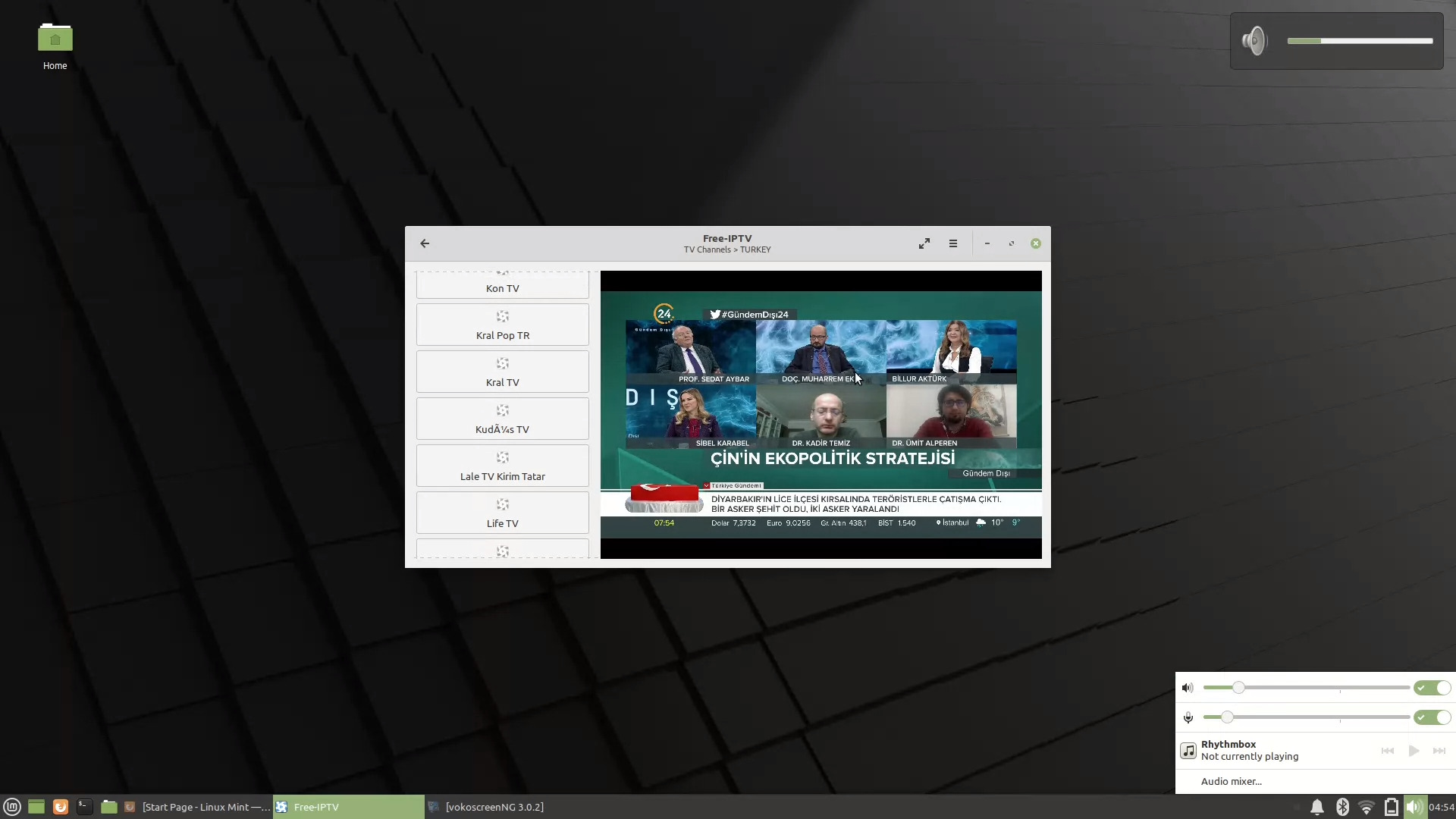 Hypnotix IPTV in Linux Mint 20.1